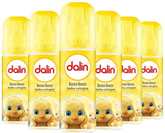 Dalin Baby Cologne, 6 x 150 ml, Frisse en Zachte Geur voor de Gevoelige Babyhuid - Vertrouwde Geur van Dalin