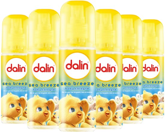 Dalin Baby Cologne, 6 x 150 ml, Frisse en Zachte Geur voor de Gevoelige Babyhuid - Zachte Zeebries van Dalin