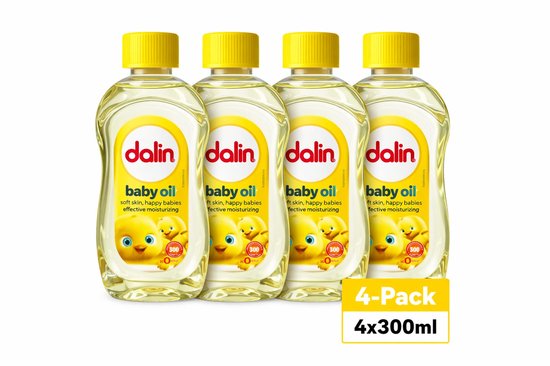 Dalin Baby Oil 4-Pack – 4x300ml – Moisturizing Baby Oil – Sensitive Skin Care – Value Pack van Merkloos