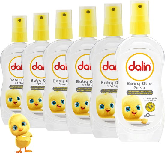 Dalin Baby Olie Spray Classic 6 x 200ml Verzorgende en milde babyolie voor de gevoelige huid van Dalin