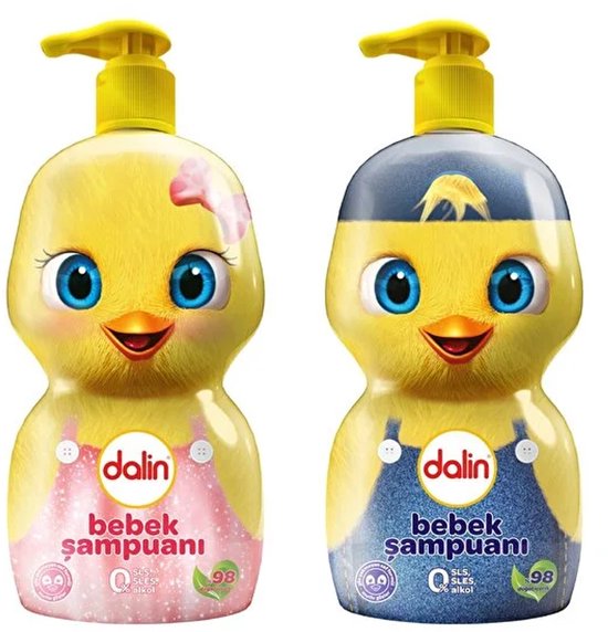 Dalin Baby Shampoo 2x500ml Voordeelverpakking 98% Natuurlijk Zachte Reiniging Anti Prik Formule van Dalin