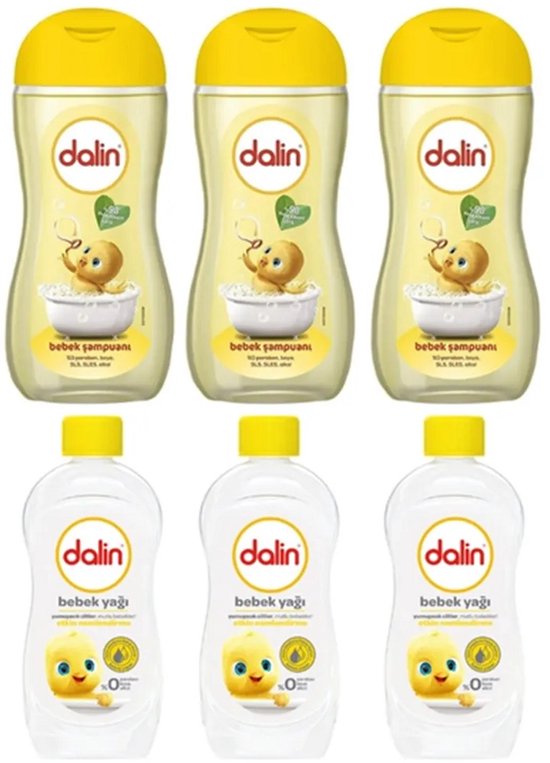 dalin baby shampoo & baby olie 4 X 100 ML 4 X 100 ml van Merkloos