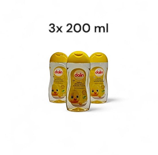 Dalin Baby Shampoo & Body Wash 3x 200ml – Natuurlijke, milde verzorging voor baby’s huid & haar - Bebek Şampuanı & Vücut Yıkama – Doğal, Hassas Cilt ve Saç - Dalin Baby Shampoo & Body Wash 3x 200ml – Natural, Gentle Care for Baby’s Skin & Hair van Dalin