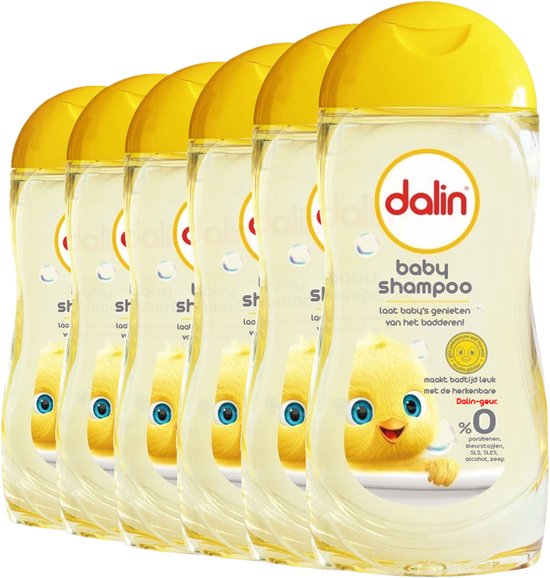 Dalin Babyshampoo 6 x 200ml zachte Shampoo voor Baby’s, Zonder SLS, Parabenen of Alcohol – Prikt Niet in de Ogen van Dalin