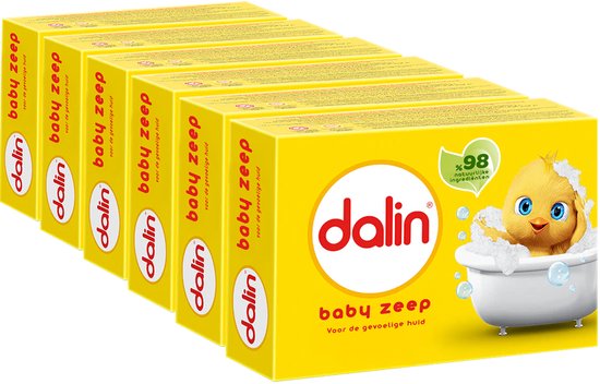 Dalin Babyzeep 6 x 100g Klassieke Milde Zeep voor de Gevoelige Babyhuid van Dalin