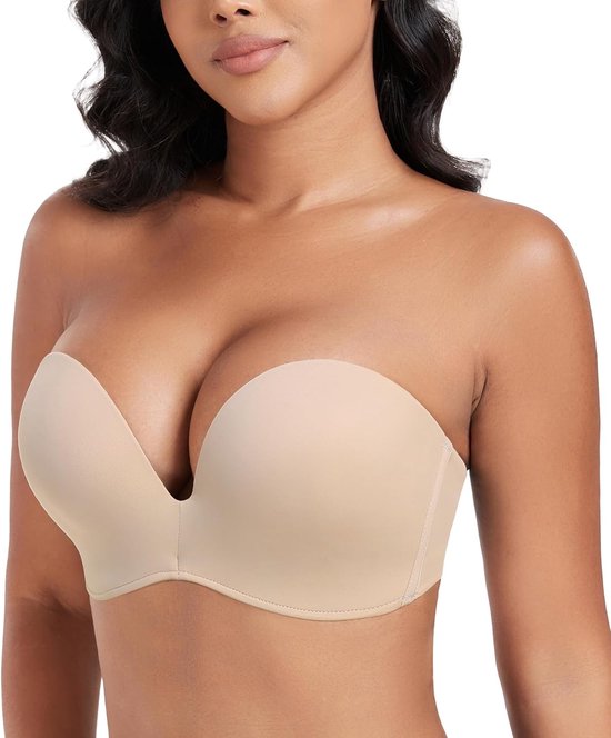 Dames Comfort Bh Met Hele Cup Voor Zonder Vulling Grote Maten | Naadloos, diepe diepte, lage rug, converteerbare bandjes, dikke vulling, push-up, U-halslijn