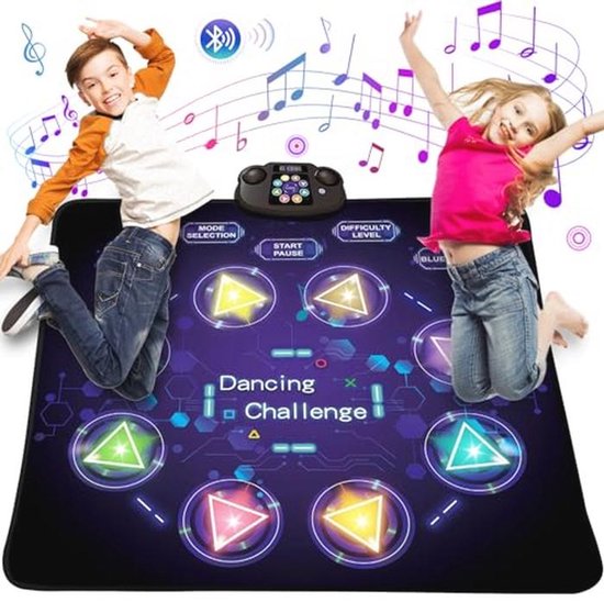 Dansmat voor kinderen met Bluetooth, 8 volume niveaus en 3 moeilijkheidsgraden - Waterdicht en antislip van Merkloos