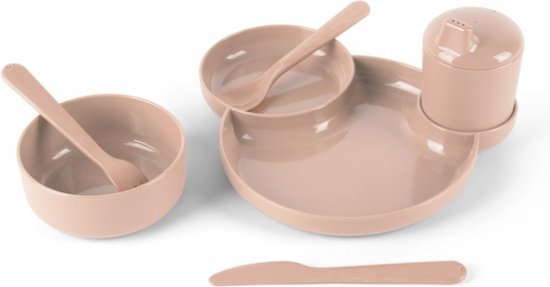 Dantoy TINY Dinnertime servies geschenkset (zand/7-delig) van Dantoy