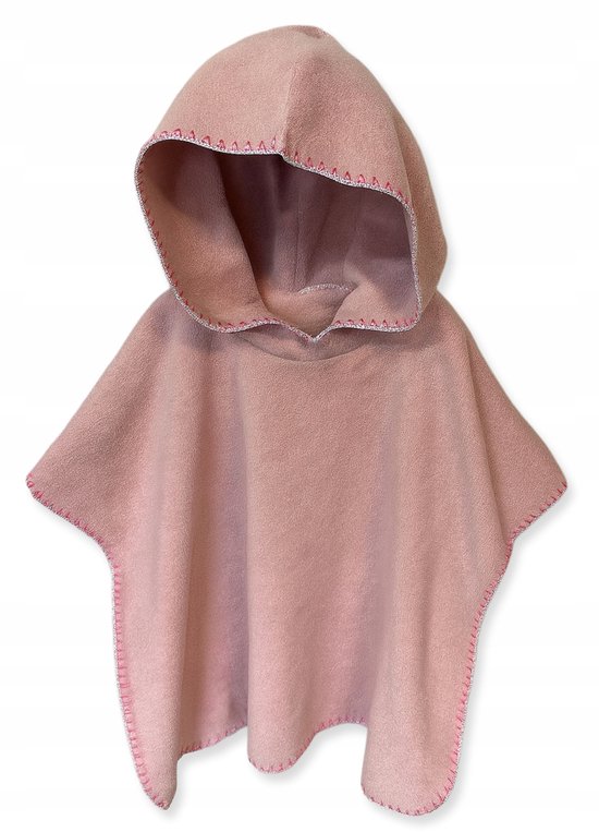 Dartomik - Kinder Poncho Handdoek - Katoen - Thermofrote - Roze - Maat 74-86 van Merkloos