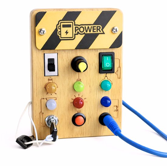 Dastium Kids - Busy Board - Activiteitenbord - Montessori Speelgoed - Baby Speelgoed - Educatief Speelgoed - Met Werkende Lampjes van Merkloos