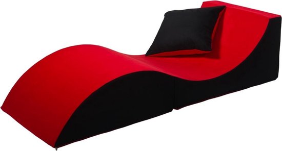 Daybed - opvouwbaar - 150x60x40 cm - rood zwart van Merkloos