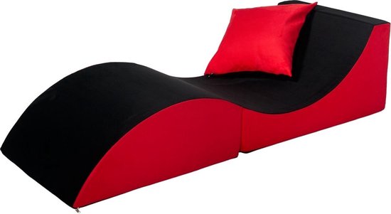 Daybed - opvouwbaar - 150x60x40 cm - zwart rood van Eurotrail