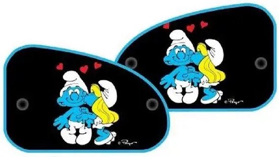 De smurfen - set van 2 auto zonneschermen - +/- 64x42 cm. van De Smurfen