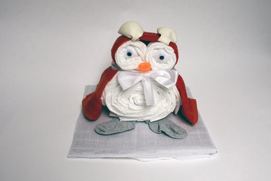 De Zoetebekjes - Luiertaart - Kraamcadeau - De Uiltjesknapper – Oranje van De Zoetebekjes