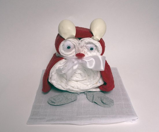 De Zoetebekjes - Luiertaart - Kraamcadeau - De Uiltjesknapper – Rood van De Zoetebekjes