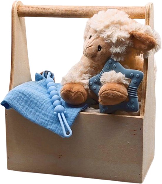 De Zoetebekjes - Luiertaart - Pampertaart - De Schaapjesteller - Licht Blauw van Merkloos