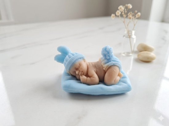 Decoratieve Baby Zeep Figuur - Blauw - Uniek Handgemaakt Bedankje - Geboorte Jongen