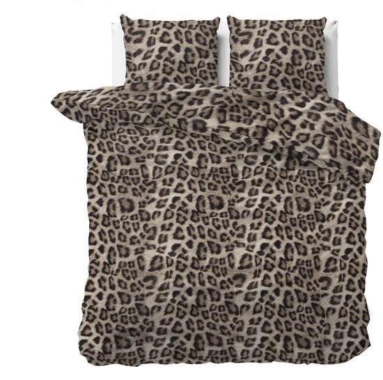 Dekbedovertrek Panterra Bruin – 140x200/220 cm – Panterprint – Luxe Micropercal – Inclusief 2 Kussenslopen – Ademend & Wasbaar – Anti-Allergisch – Dierenprint Bedlinnen - Tijger Print van Présence.