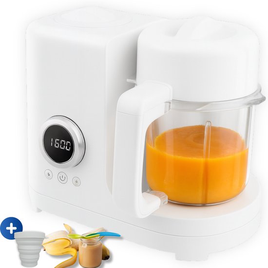 Delugo® Baby Blender - 5-in-1 Babyvoeding maker - Incl. 3 Bakjes - 300ml - Baby Stomer en Blender - Baby cooker - Baby Foodprocessor - Cook -Baby Food Maker van Delugo