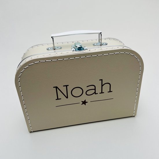 Deluxe kinderkoffertje met naam - Persoonlijk kinder cadeau - Gepersonaliseerd cadeau - Zand - logeerkoffer - speelkoffer - opbergen van LX naamcadeau