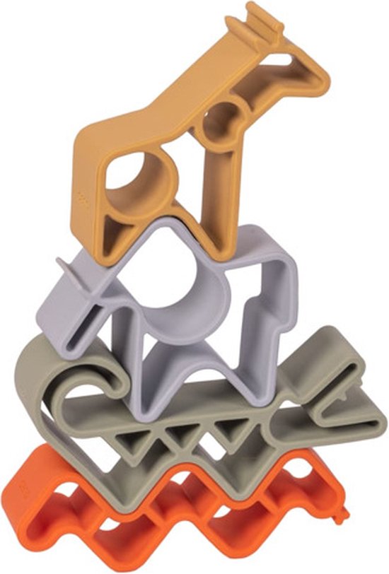 dëna 4-delige Speelgoedset Nature dieren silicone van Dena