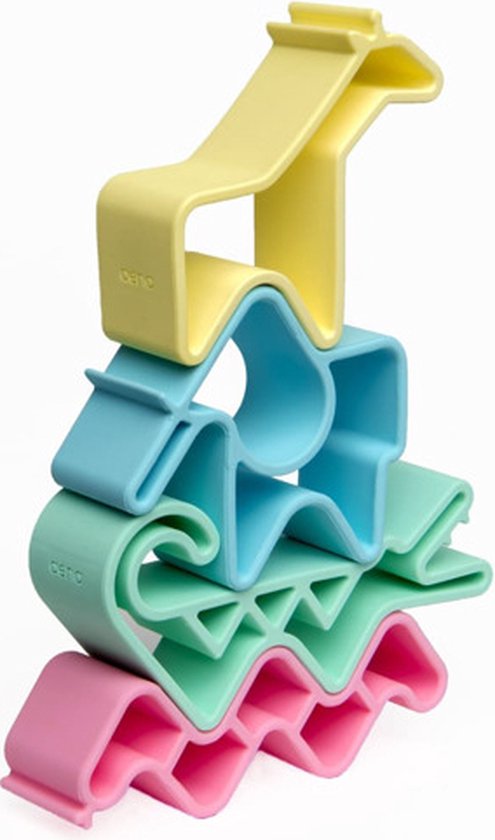 dëna 4-delige Speelgoedset Pastel dieren silicone van Dena.