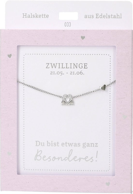 Depesche ketting Zwillinge zilver - sieraad voor meisjes cadeau.