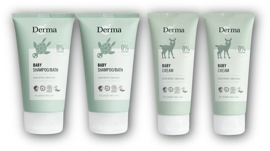 Derma Baby pakket - 2 x shampoo & lichaam + 2 x baby crème van Derma