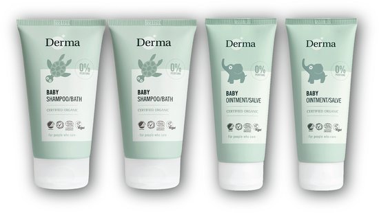 Derma Baby pakket - 2 x shampoo & lichaam + 2 x billenzalf van Derma