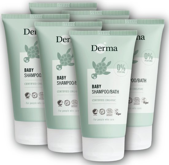Derma Eco Baby - 6 x 150 ml - Shampoo - Lichaam - Traanvrij - Parfumvrij - Hypoallergeen - voor Gevoelige Babyhuid
