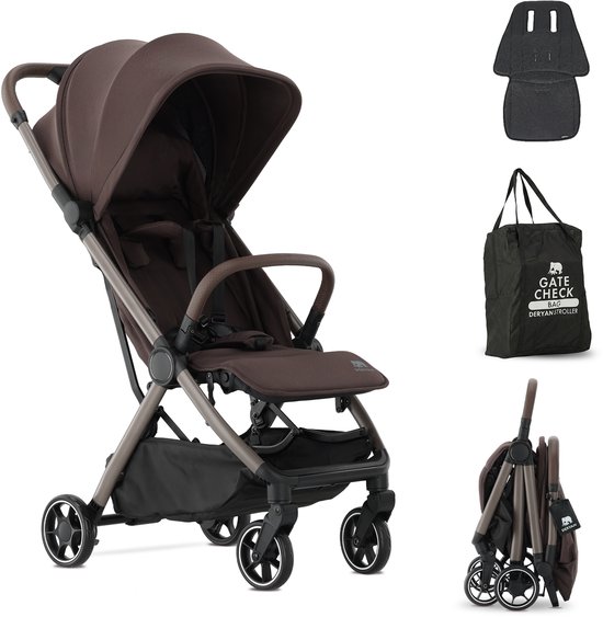 Deryan Air Buggy - Vliegtuig Buggy - 8 kg - Geïntegreerde Tas - Chocolate