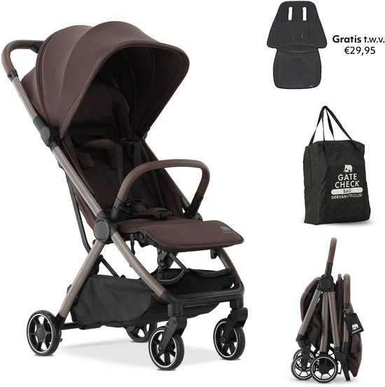 Deryan Air Buggy - Vliegtuig Buggy - Geïntegreerde Tas - Chocolate van Merkloos