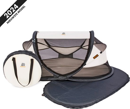 Deryan Baby Luxe Campingbedje – Inclusief zelfopblaasbare matras - Cream van Deryan