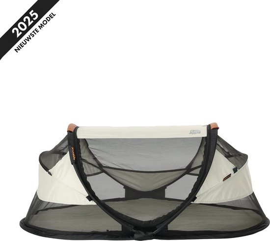 Deryan Baby Luxe Campingbedje - Inclusief zelfopblaasbare matras - Inclusief leren handvatten - Ivory van Deryan