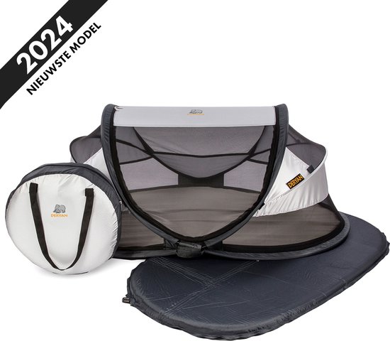 Deryan Baby Luxe Campingbedje – Inclusief zelfopblaasbare matras - Silver van Deryan