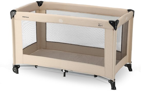 Deryan Believer Campingbed met Matras - 120x60 cm - 0-5 Jaar - Nougat van Merkloos