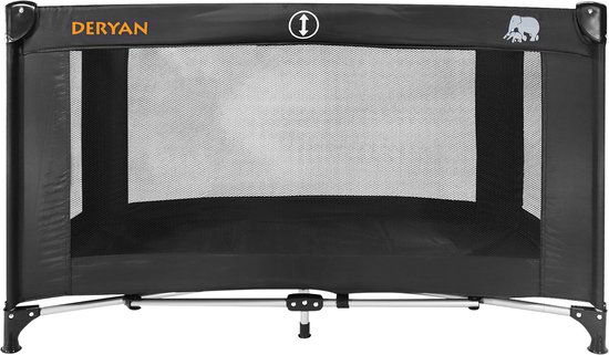Deryan Believer Campingbedje met Matras - 120x60 cm - 0-5 Jaar - Zwart van Merkloos