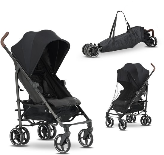 Deryan Bobbie Buggy - Paraplu Buggy - 5-Punts Gordel - Draagtas - Geschikt voor Kinderen tot 22 kg - Verstelbare rugleuning - Zwart van Merkloos