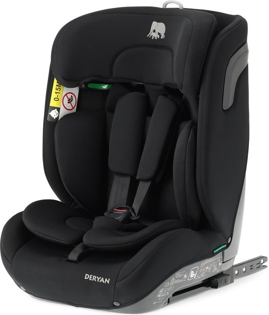Deryan Carter Luxe i-Size/ isofix Autostoeltje - Tot ca. 12 jaar - 76-150 cm - Zwart van Deryan