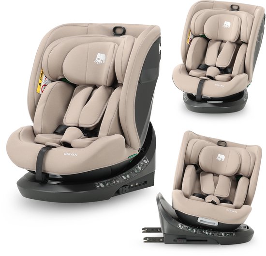 Deryan Cassie Luxe I-size Autostoel - Groep 0-1-2-3 - Isofix - 360° draaibaar - Nougat van Merkloos