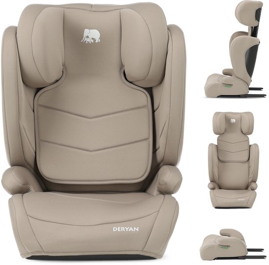 Deryan Charlie Luxe Autostoel i-Size - Met Isofix - 100-150cm - Truffle Sand van Merkloos