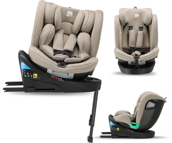 Deryan Chase Luxe i-Size Autostoeltje - 0-36kg - Isofix - steunpoot - 360° draaibaar - Nougat van Merkloos