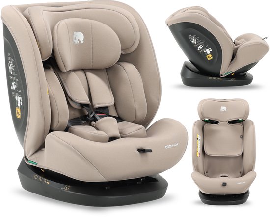 Deryan Clyde I-Size Autostoel - 40 tot 150 cm - Groep 0+/1/2/3 - Nougat van Merkloos