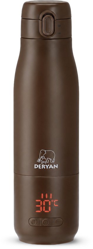 Deryan Draagbare Elektrische Flessenwarmer - Draadloos - Bruin