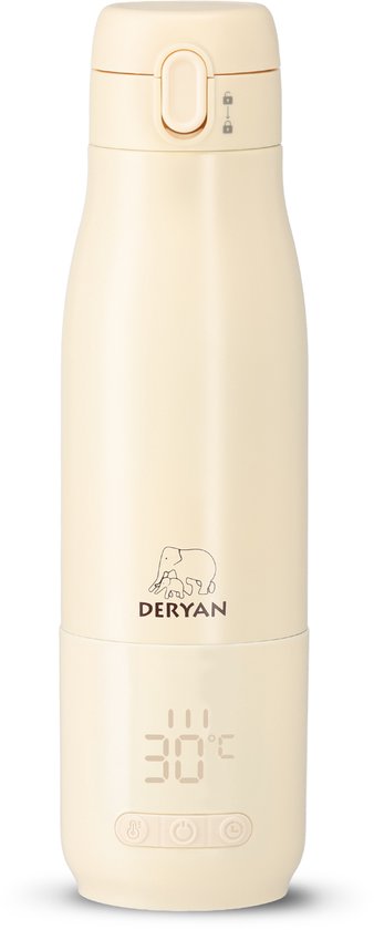 Deryan Draagbare Elektrische Flesverwarmer - Draadloos - Créme