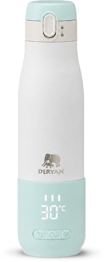 Deryan Draagbare Elektrische Flesverwarmer - Draadloos - Mint