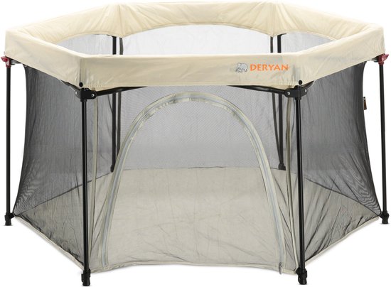 Deryan Draagbare Kinderbox - Cream - Vaste matrasbodem - Reisbox - campingbedje van Deryan