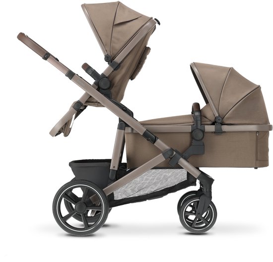 Deryan Evy V2 Kinderwagen - Duo Kinderwagen - Uitbreidbaar - Inclusief reiswieg - Hazel