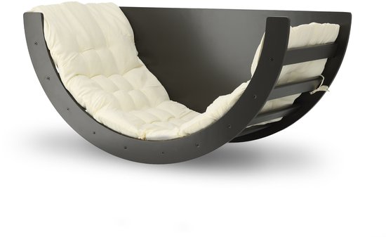 Deryan Houten Klimboog Inclusief Kussen - Klimbrug - Montessori Klimrek - Tekentafel - Kinderspeelgoed - Zwart van Merkloos