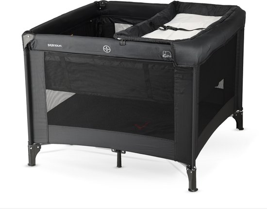 Deryan Kinderbox Inklapbaar - Met Verschoonblad - 100x100 cm - Zwart
